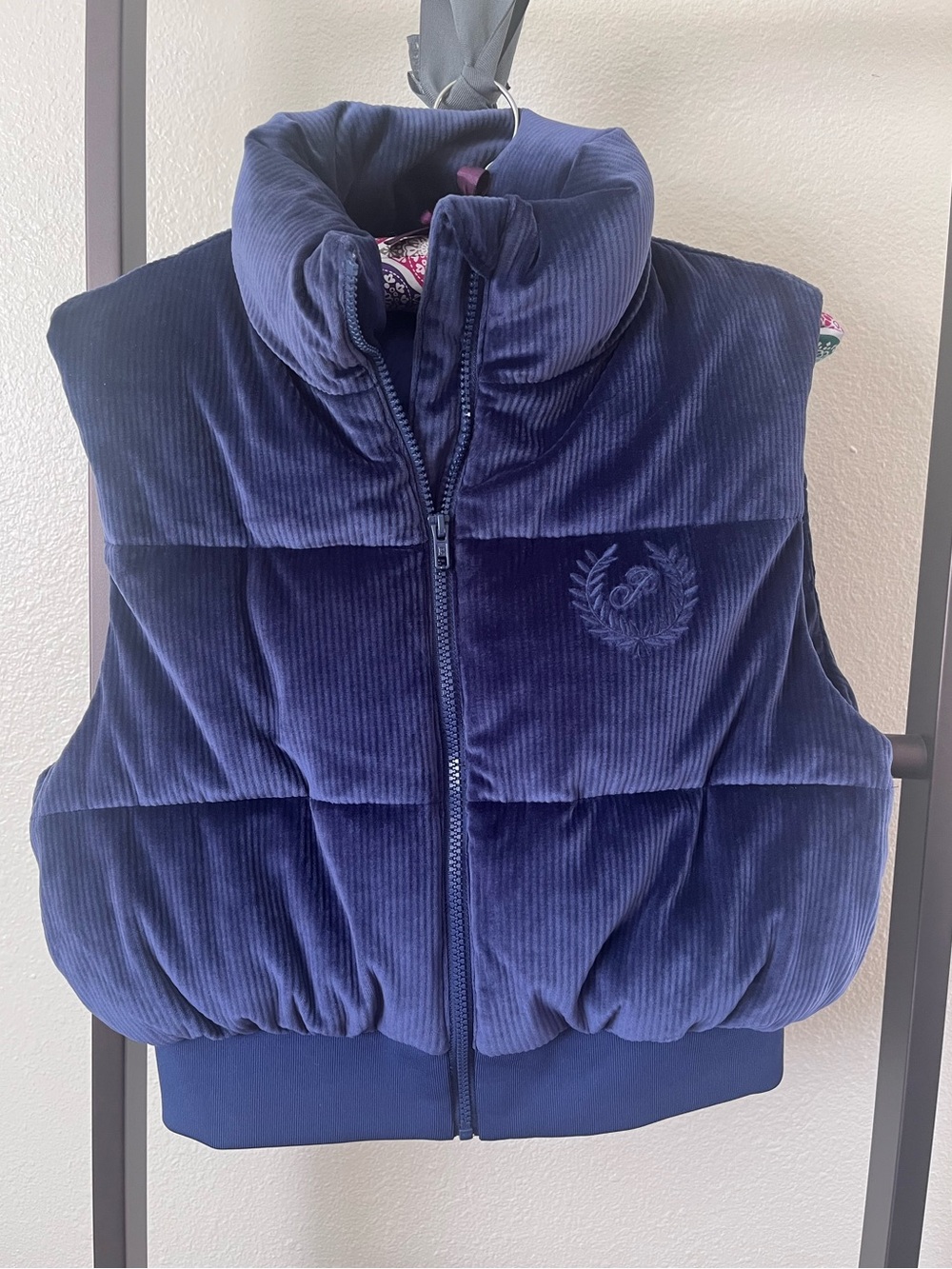 PINK Victoria's Secret Navy Corduroy Puffer Vest